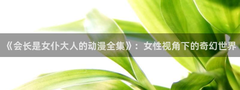 总之就是非常想做 动漫之家：《会长是女仆大人的动漫全集》：女性视角下的奇幻世界